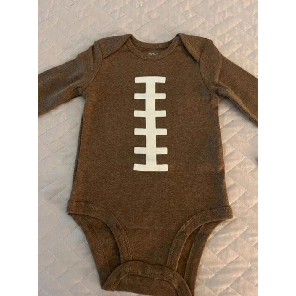 Carter’s Baby football onesie, long sleeve, unisex (12m)